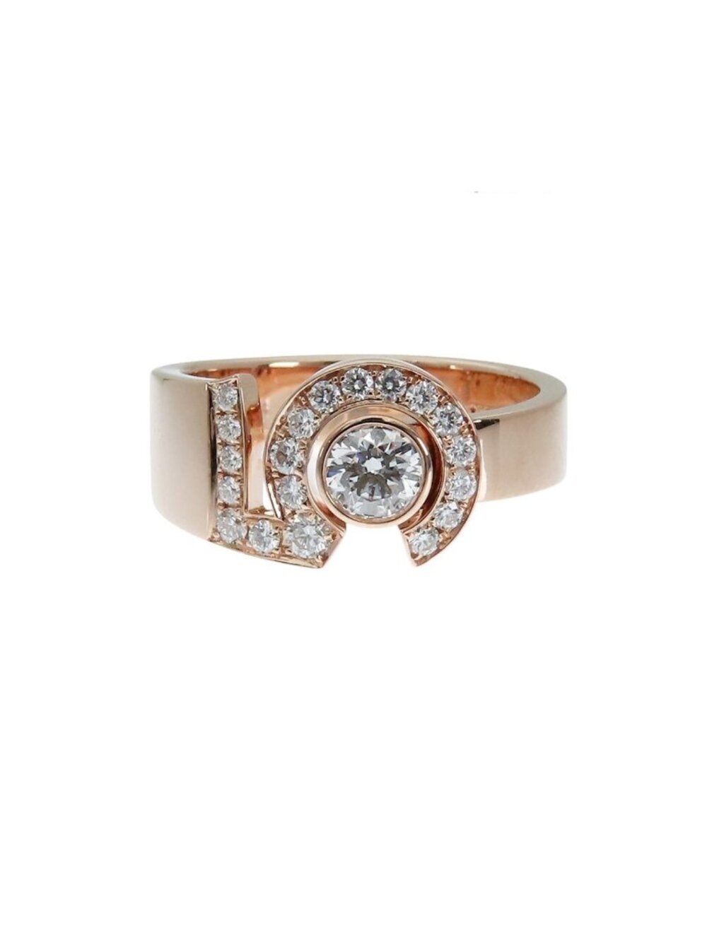 Chanel Eternal No. 5 Pink Gold 18K Diamond Number Ring